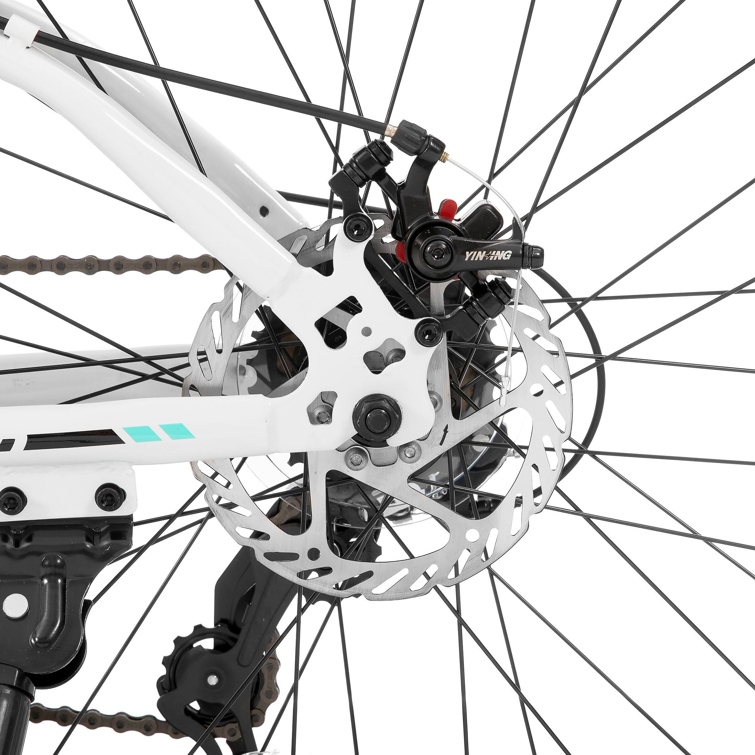 Alt View 7. HILAND - Hiland Roon 24" Fat Tire Mountain Bike - 7 Speeds - Snow Beach Bicycle - White - White.