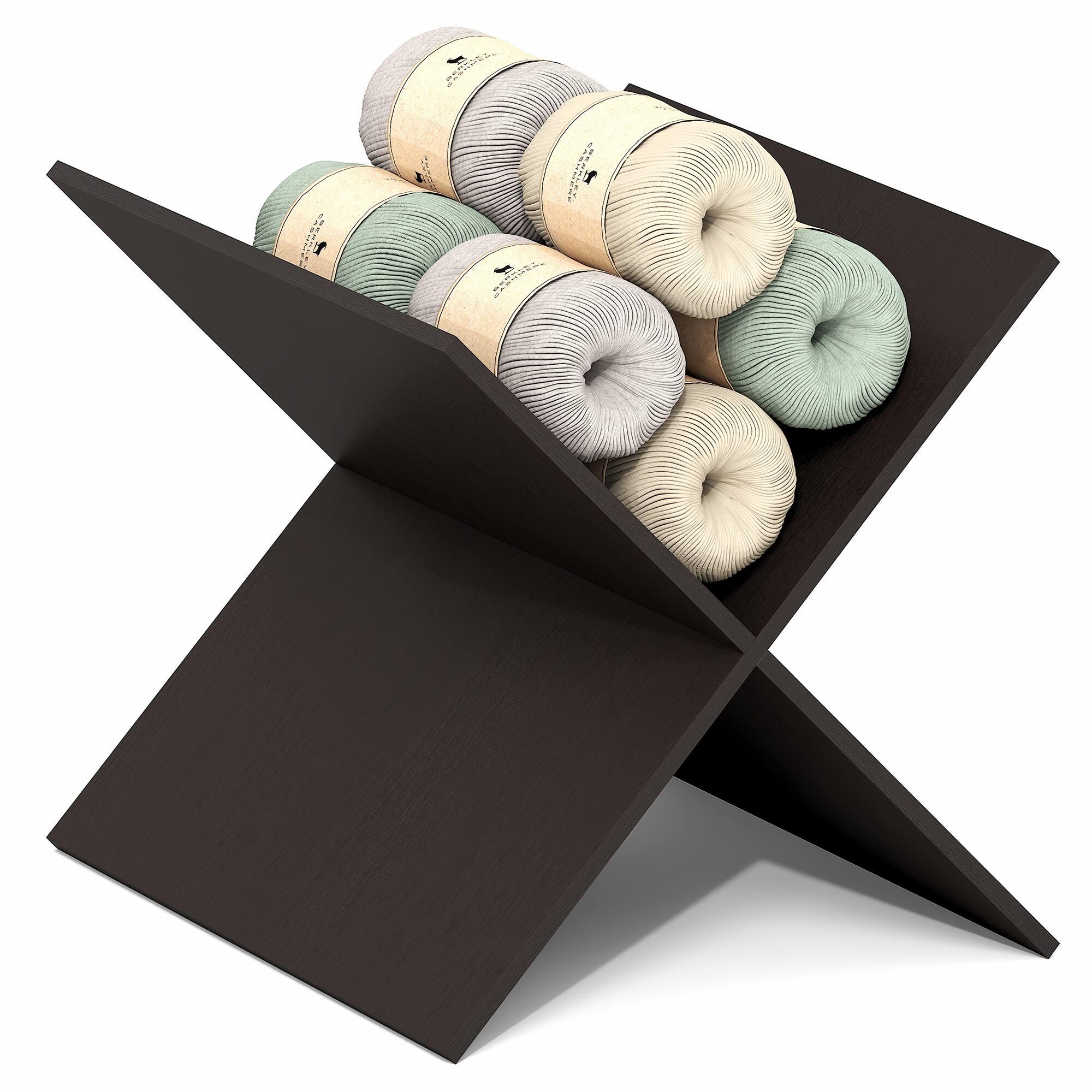 Front. Furinno - CUBICLE Cube Insert, X-Shelf Cube Organizer, 3-Shelf Accessory, Fits Triple Thick Cubes, for Organizers and Storage - Black Dark Oak.