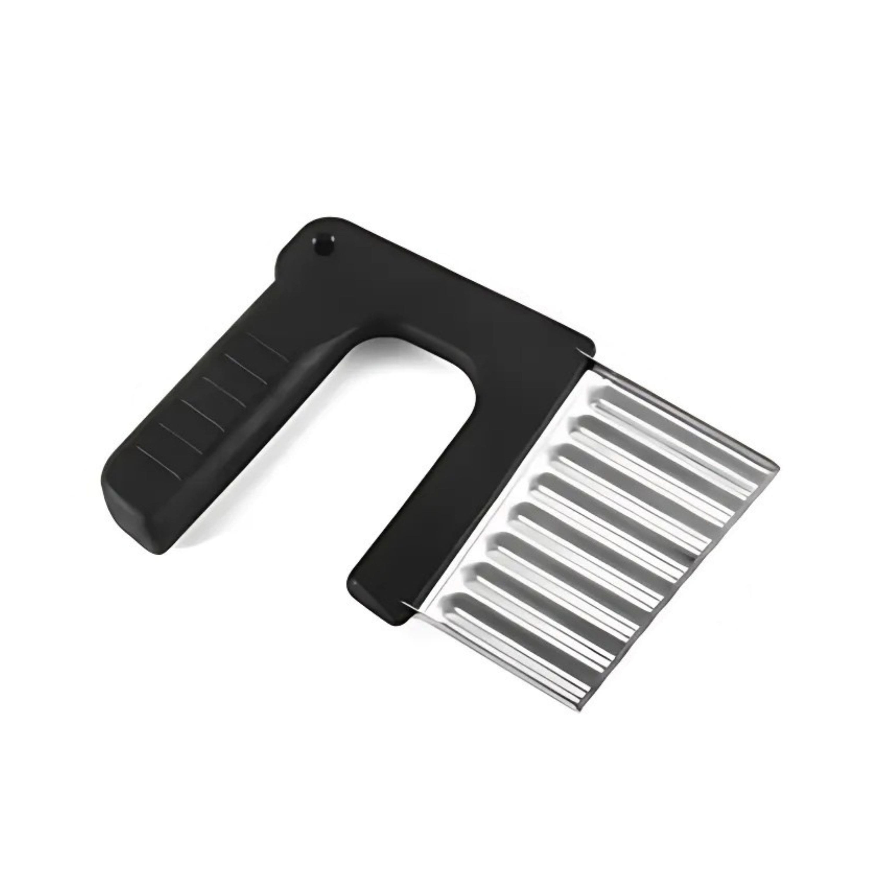 Kitcheniva - Crinkle Cutter with Plastic Handle, Black, 1 Pcs
