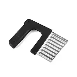 Kitcheniva - Crinkle Cutter with Plastic Handle, Black, 1 Pcs