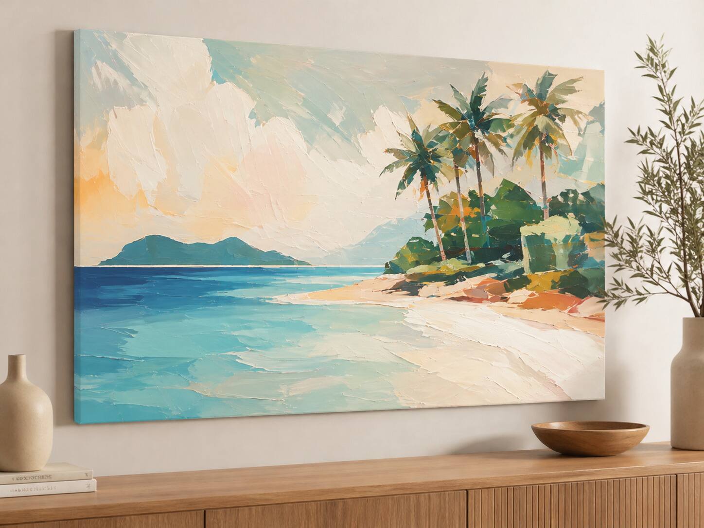 FC Design Large Canvas 24x36" Ready to Hang 24x36" Tropical Island ...