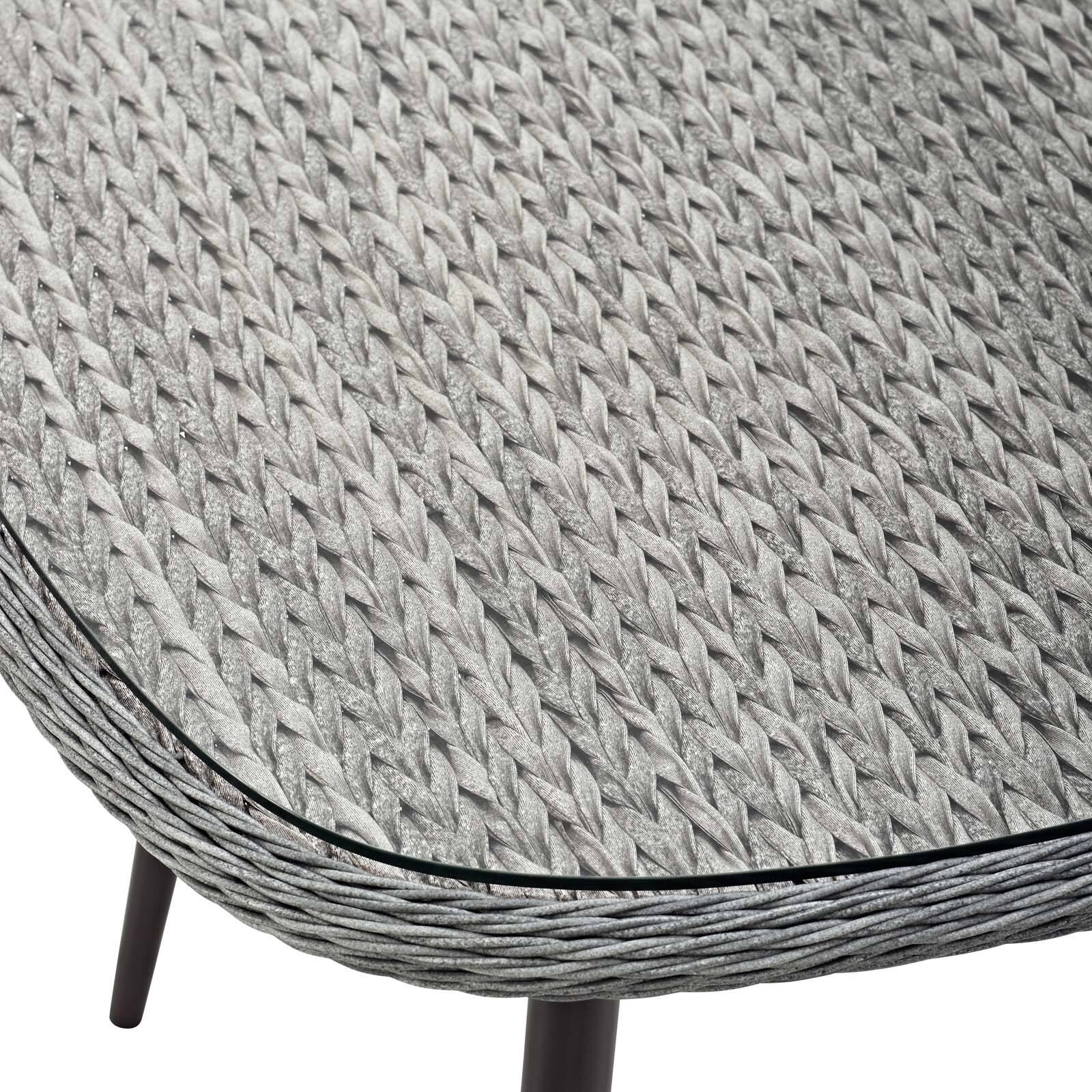 Alt View 1. Modway - Endeavor 36" Outdoor Patio Wicker Rattan Dining Table by Modway - Gray.