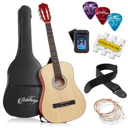 Ashthorpe - Beginner Acoustic Guitar Package - Starter Kit - Natural