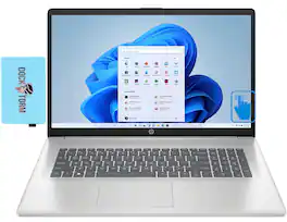 HP - 17-CP3035cl Laptop 17.3 HD+ (AMD Ryzen 5 7530U, 64GB DDR4, 2TB PCIe SSD, AMD Radeon, Win 10 Pro) w/USB Hub - Silver
