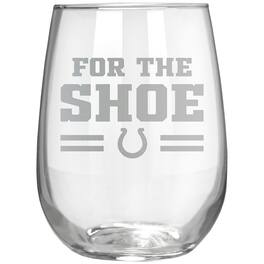 Great American Products - Indianapolis Colts Etched 17oz. Rally Cry Stemless Wine Glass - Multicolor
