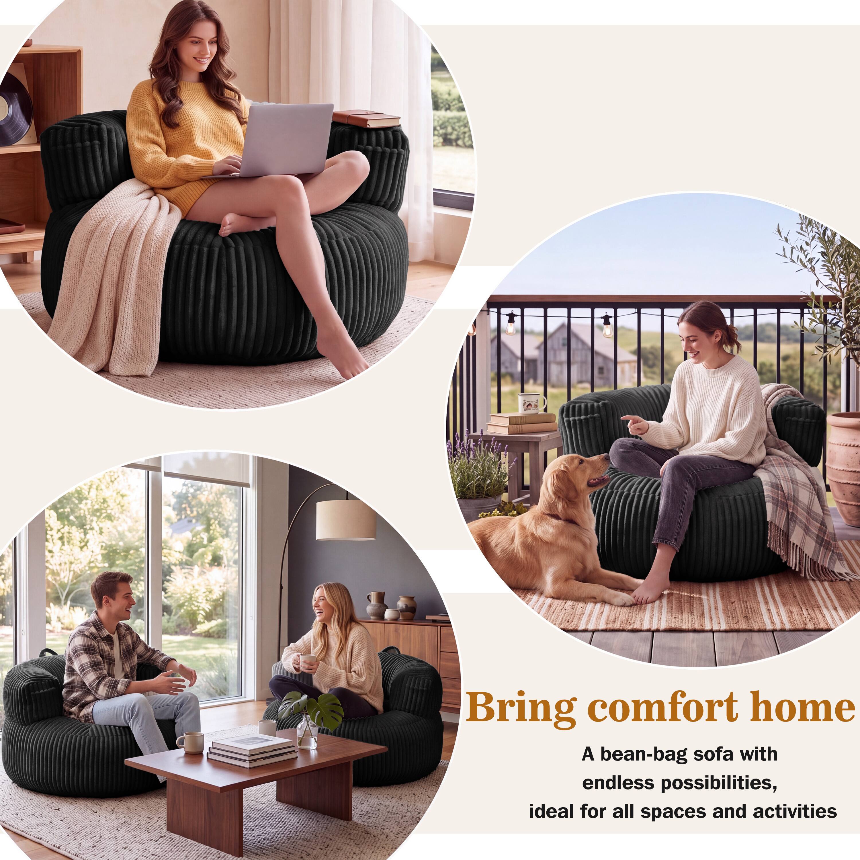Bring comfort home  
A bean-bag sofa with endless possibilities, ideal for all spaces and activities
