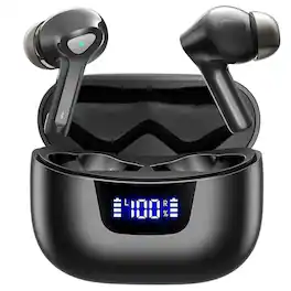 MOVSSOU - True Wireless Bluetooth Earbuds LED Display Bluetooth 5.0 - Black