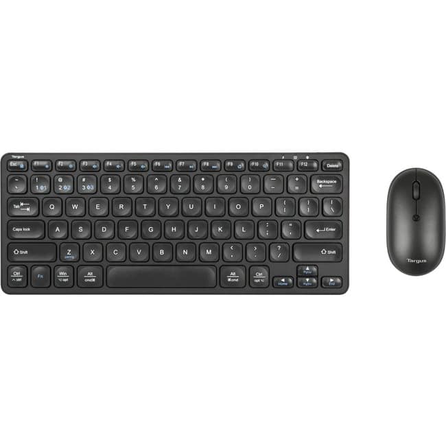 Targus - Keyboard & Mouse - Wireless Bluetooth 5.1 Keyboard - Wireless Bluetooth Mouse - Symmetrical - AAA - Black
