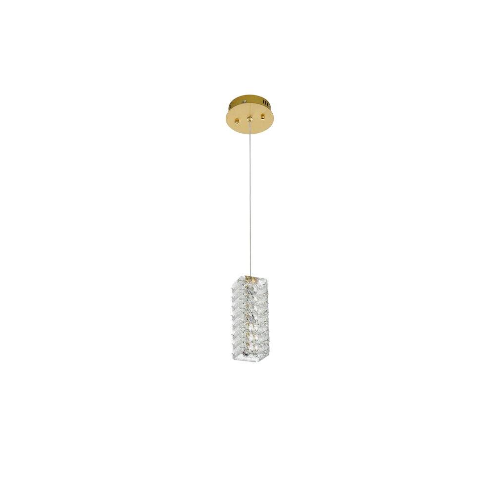 Angle. Elegant Lighting - Aston 6.5 inch LED Pendant in Satin Gold - Satin Gold.