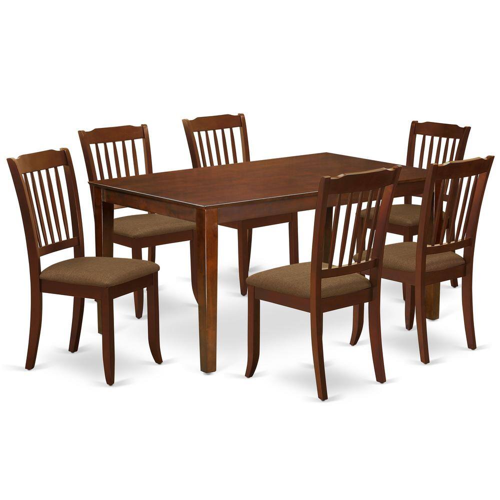 Back. East West Furniture - Dining Room Set Mahogany - Brown.
