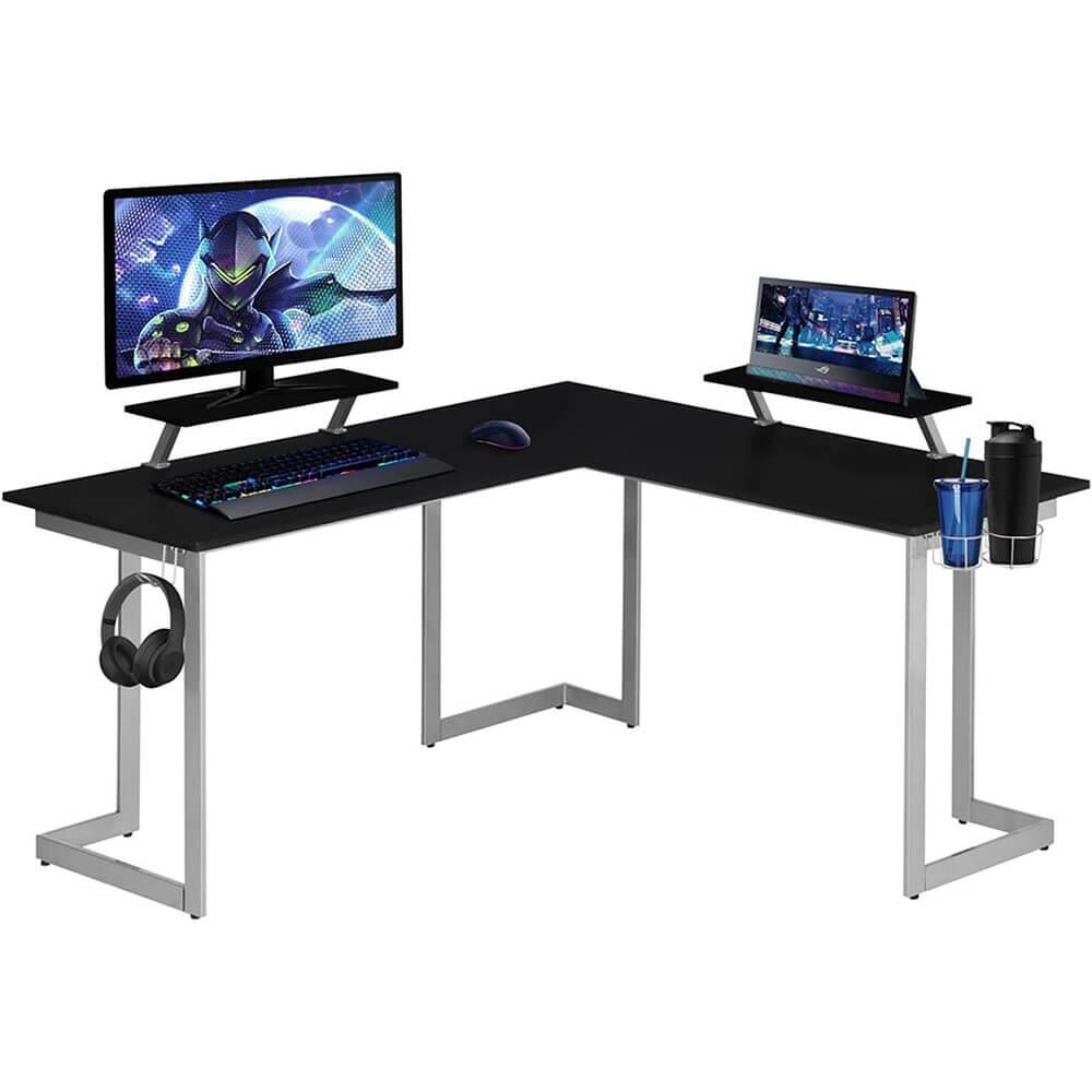 Alt View 2. Techni Sport - RTA Products RTATS220LBK Techni Sport Black L-Shaped Gaming Desk - Black.