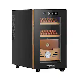 VEVOR - Electric Humidor, 23L, 150 Counts Electric Cigar Humidor Cabinet with Cooling Temperature Control - Black
