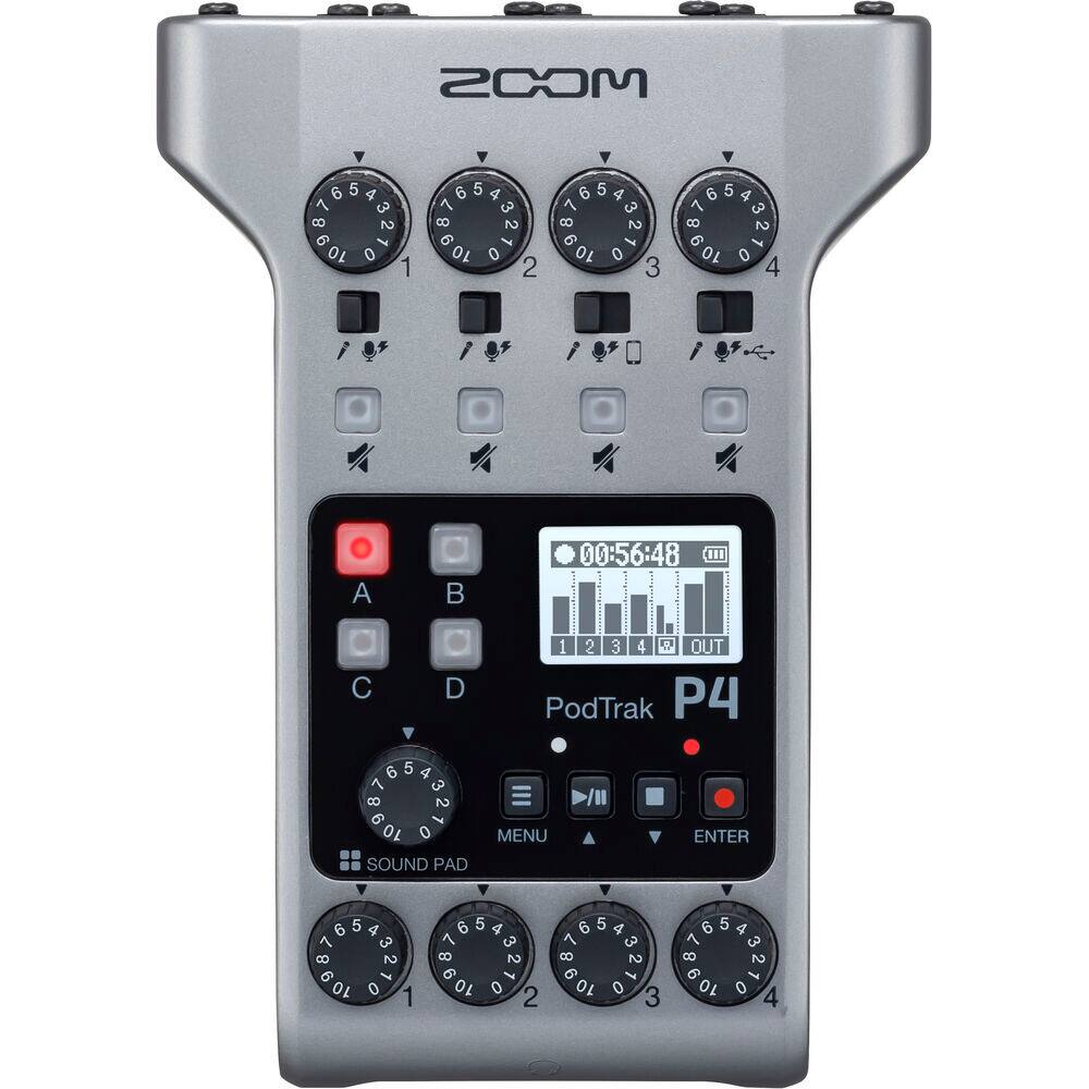 zoom PodTrak P4 中古箱無し Zoom PodTrak P4 Podcast Recorder with Headphones and More Bundle