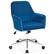 Front. Costway - Velvet Accent Office Armchair with Adjustable Height and Swivel Removable Cushion - Blue.