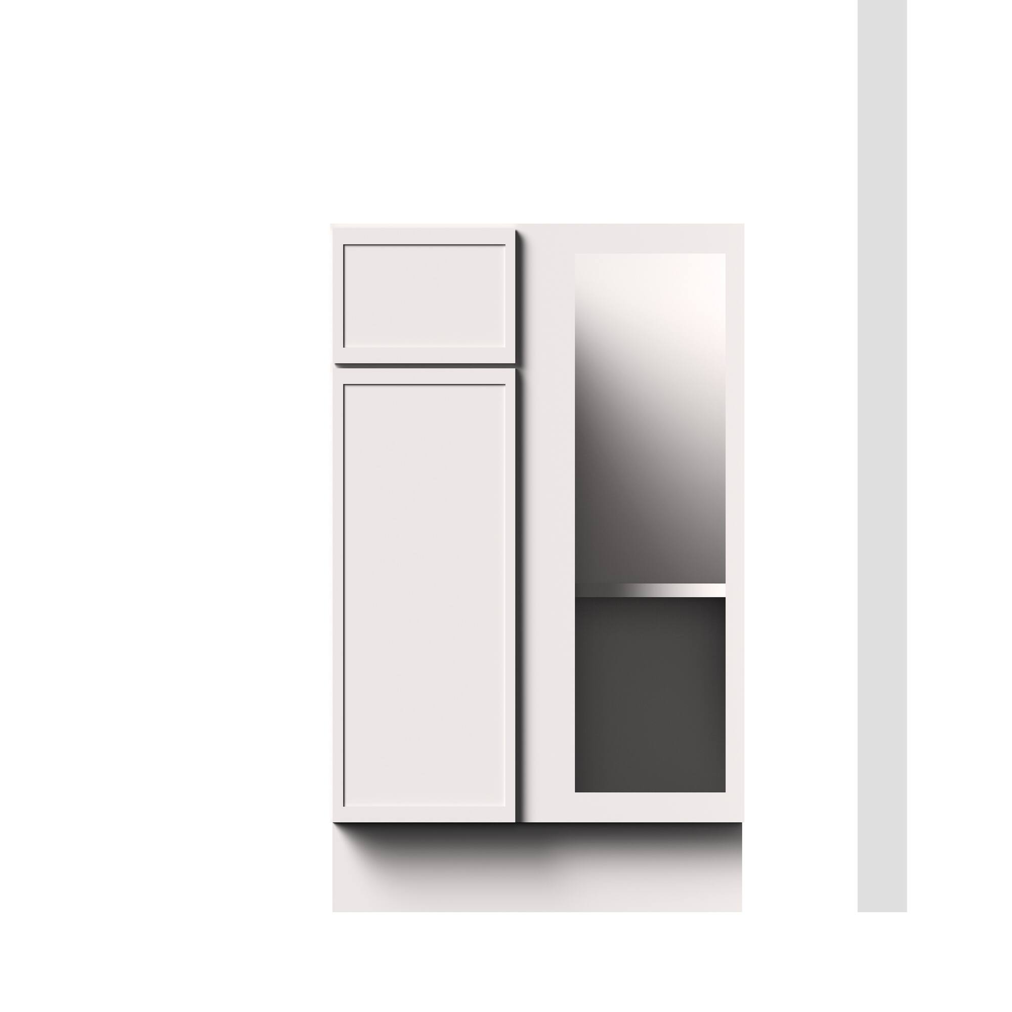 Alt View 1. Boyel Living - 33-in W x 34.5-in H x 24-in D Slim Shaker RTA Kitchen Blind Corner Base Cabinet with Soft-Close - Snow White.