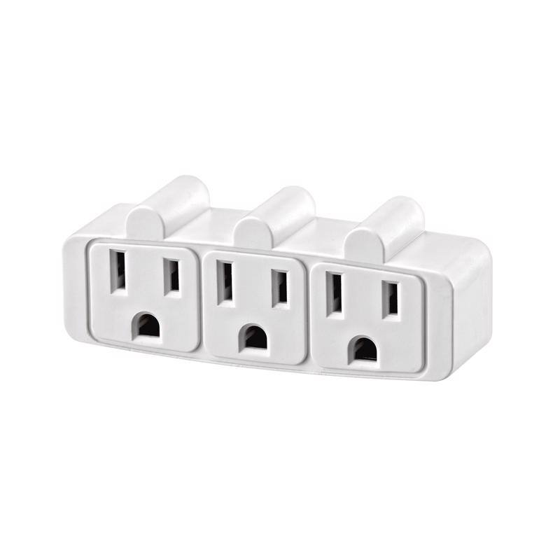 Front. Leviton - Leviton Grounded 3 outlets Outlet Adapter 1 pk.
