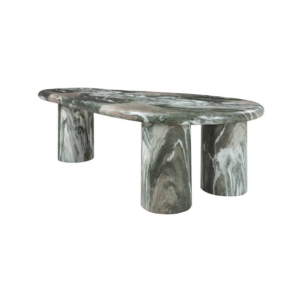 Alt View 3. Meridian Furniture - Sassari Green Marble Finish Concrete Coffee Table - Green.