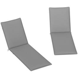Outsunny - Outdoor Lounge Chair Cushion Set of 2, UPF50+ 200gsm Fabric and 25D High-Density Foam, 76" x 23" - Gray