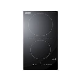 SUMMIT - 12" Wide 230V 2-Burner Radiant Cooktop With Safety Shutoff - Black
