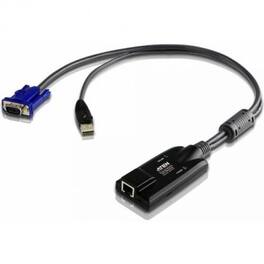 Aten Technology - Aten KVM Adapter Cable - RJ-45 Female Network, HD-15 Male VGA, Type A Male USB - Black