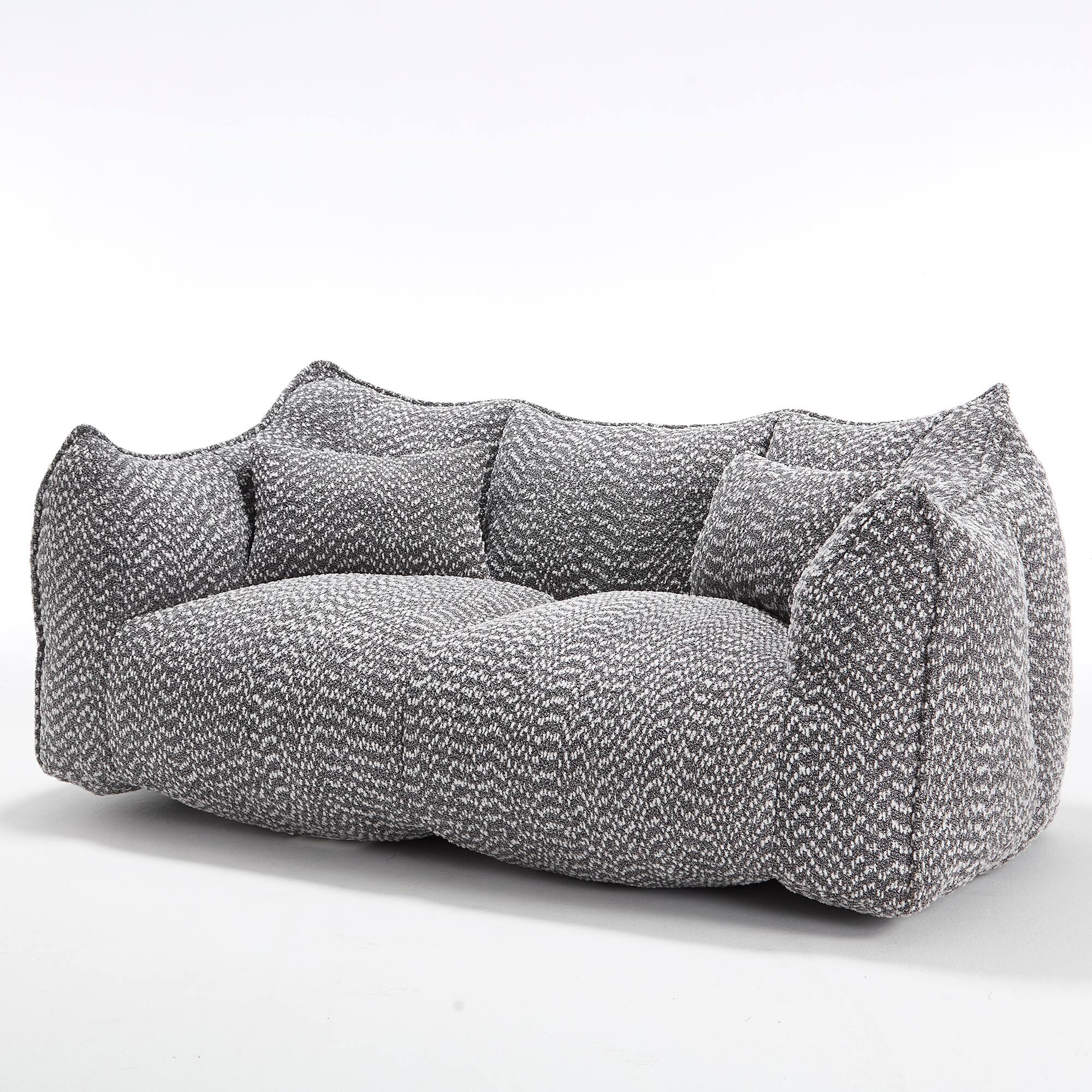 Alt View 7. GOODSILO - Large Square Beanbag Chair with High Resilience Foam Core for Two Person Lounging and Relaxation - Grey.