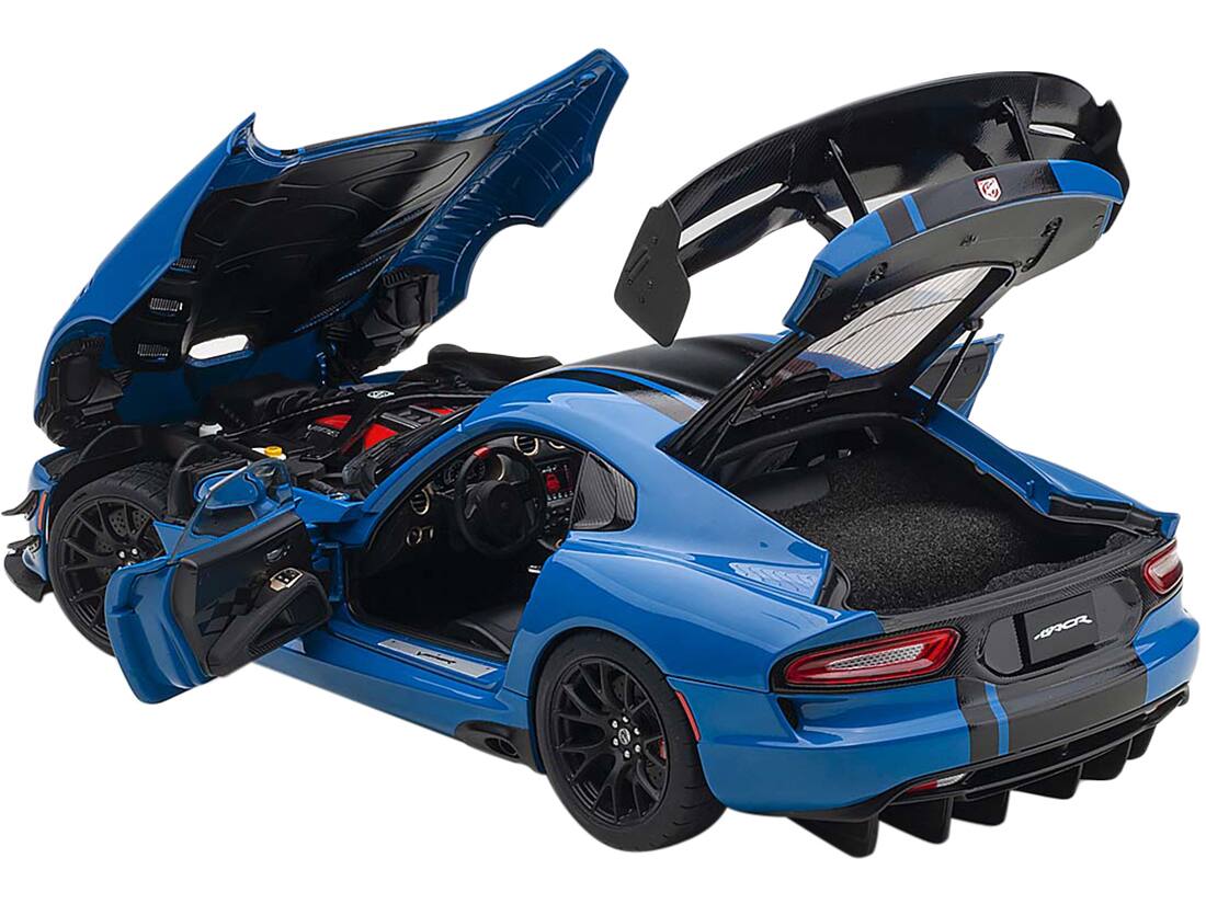 Alt View 1. Autoart - 2017 Dodge Viper ACR Competition Blue with Black Stripes 1/18 Model Car by Autoart.