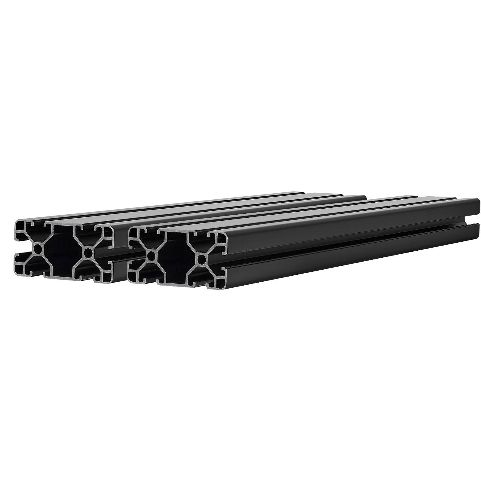 Alt View 5. VEVOR - 2PCS 4080 Aluminum Extrusion Profile, 19.69 Inch 500 mm, T Slot European Standard Anodized Linear Rail - Black.