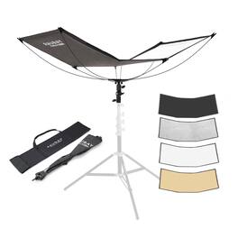 RAUBAY - Rapidlite Quick-Open Curved Reflector CR-120, U-Shape Clamshell Light Reflector with 48in x 26in Photography Diff