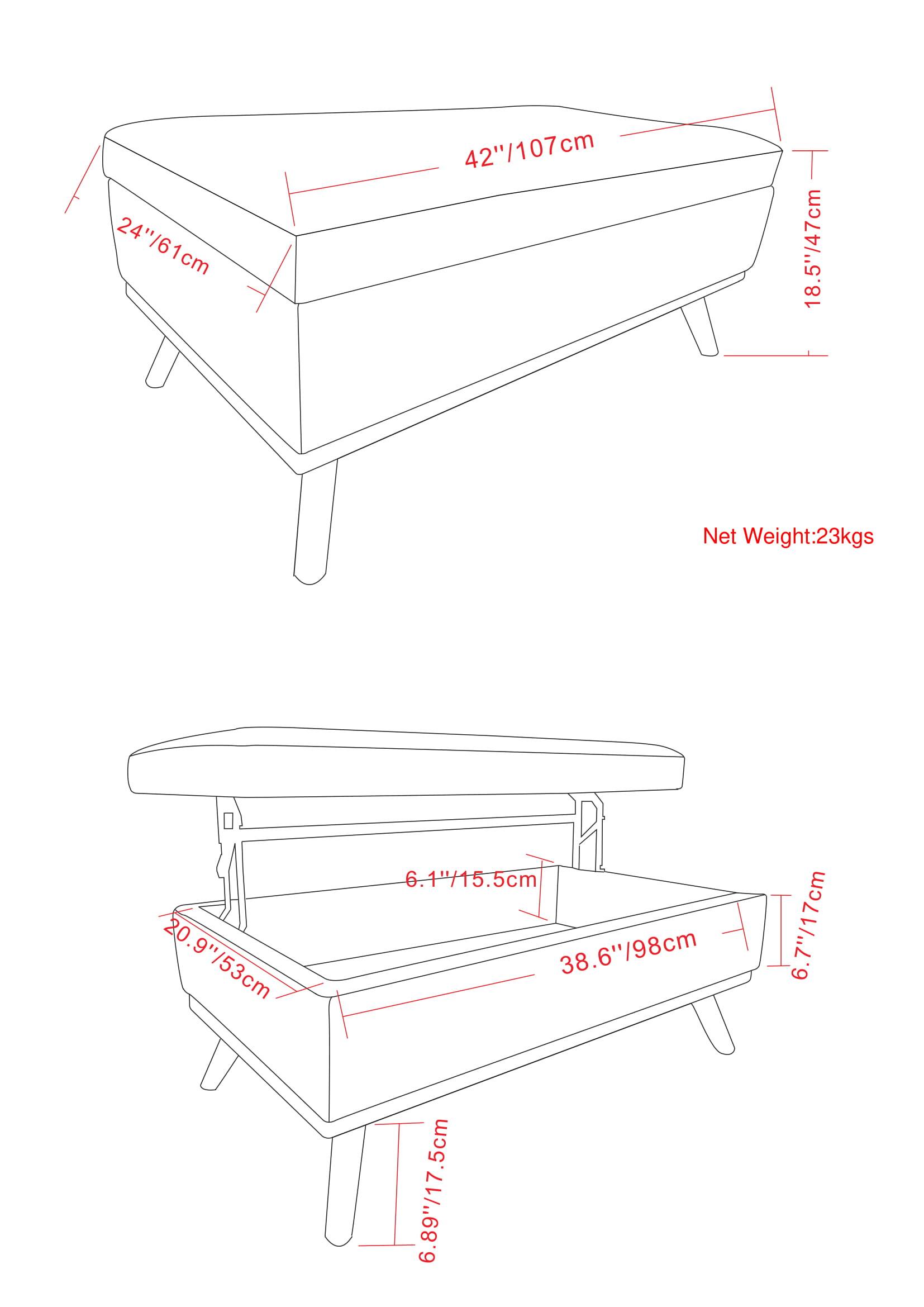 Alt View 17. Simpli Home - Owen Lift Top Large Coffee Table Storage Ottoman - Distressed Chestnut Brown.