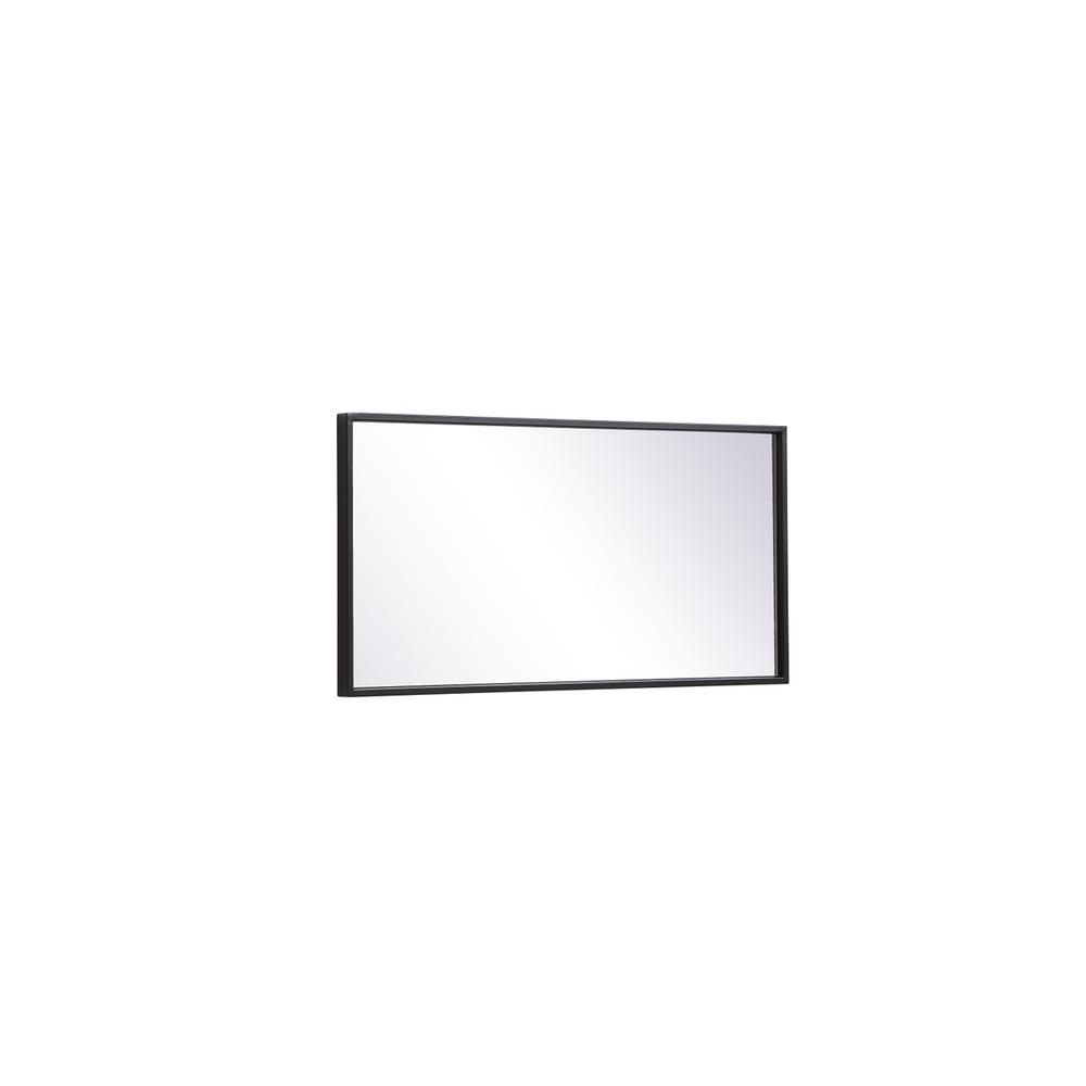 Left. Elegant Decor - Metal frame rectangle mirror 14x28 inch in black - Black.