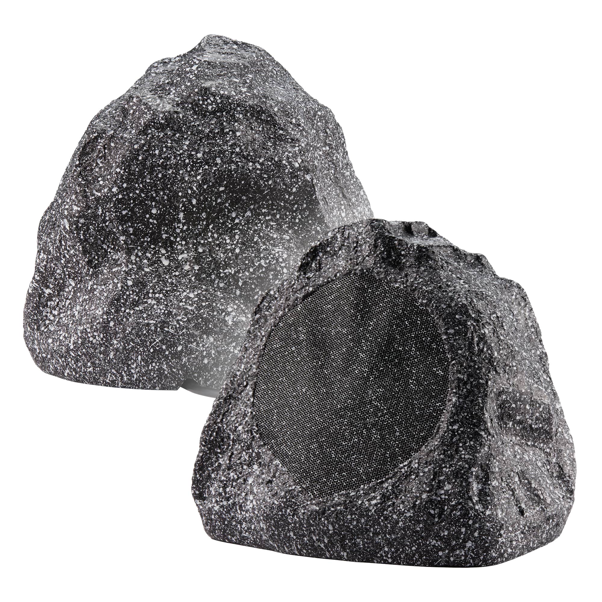 Theater Solutions by Goldwood - 2R6G Outdoor 6.5" Rock 2 Piece Speaker Set for Deck Pool Spa Yard Garden - Granite Gray