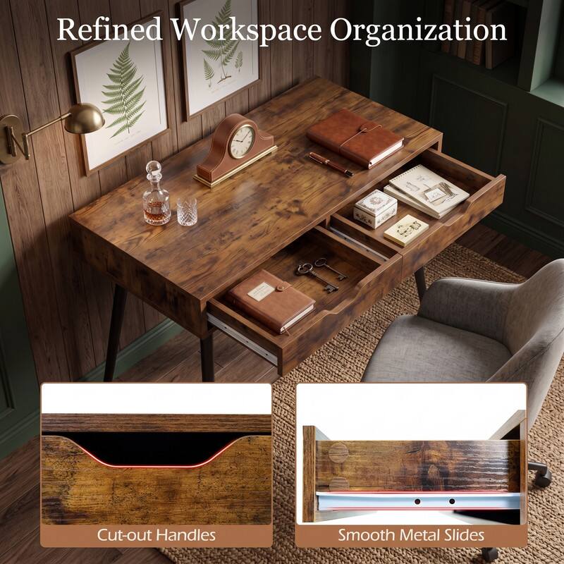 Refined Workspace Organization

Cut-out Handles

Smooth Metal Slides