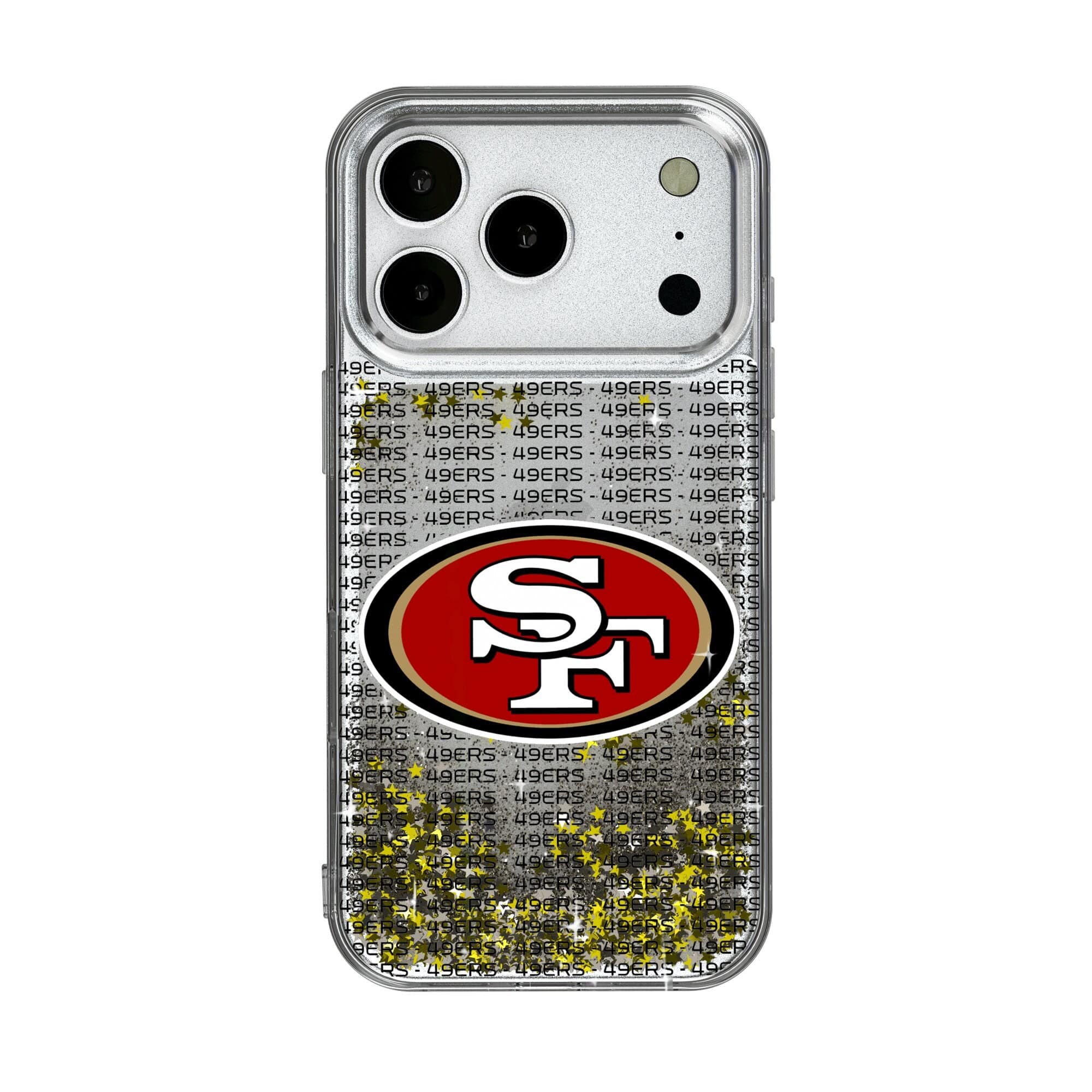 Keyscaper - NFL - San Francisco 49ers iPhone Text Backdrop Design Glitter Case - 17 Pro Max - Multicolor price history on PriceWatchPro