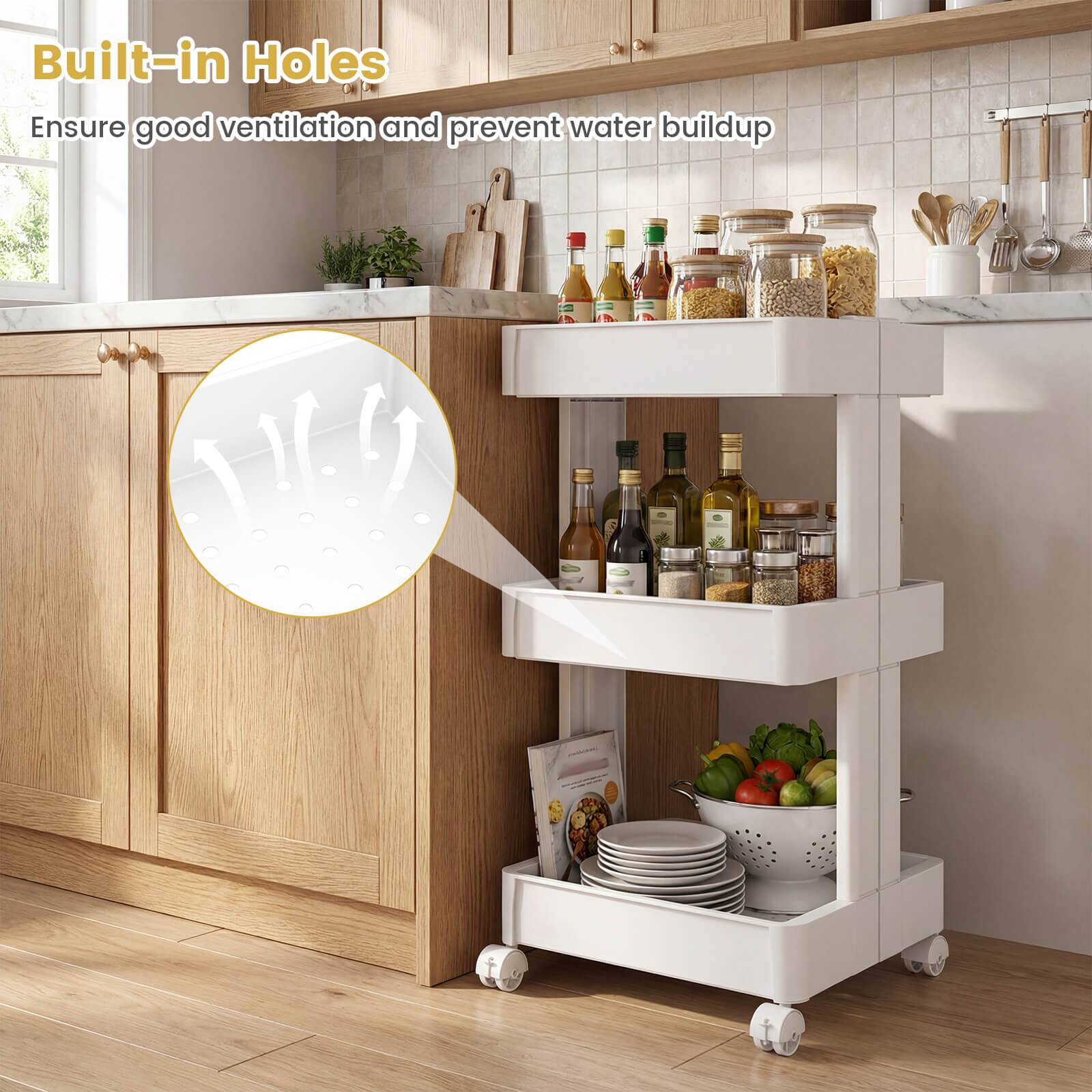 Built-in Holes  
Ensure good ventilation and prevent water buildup