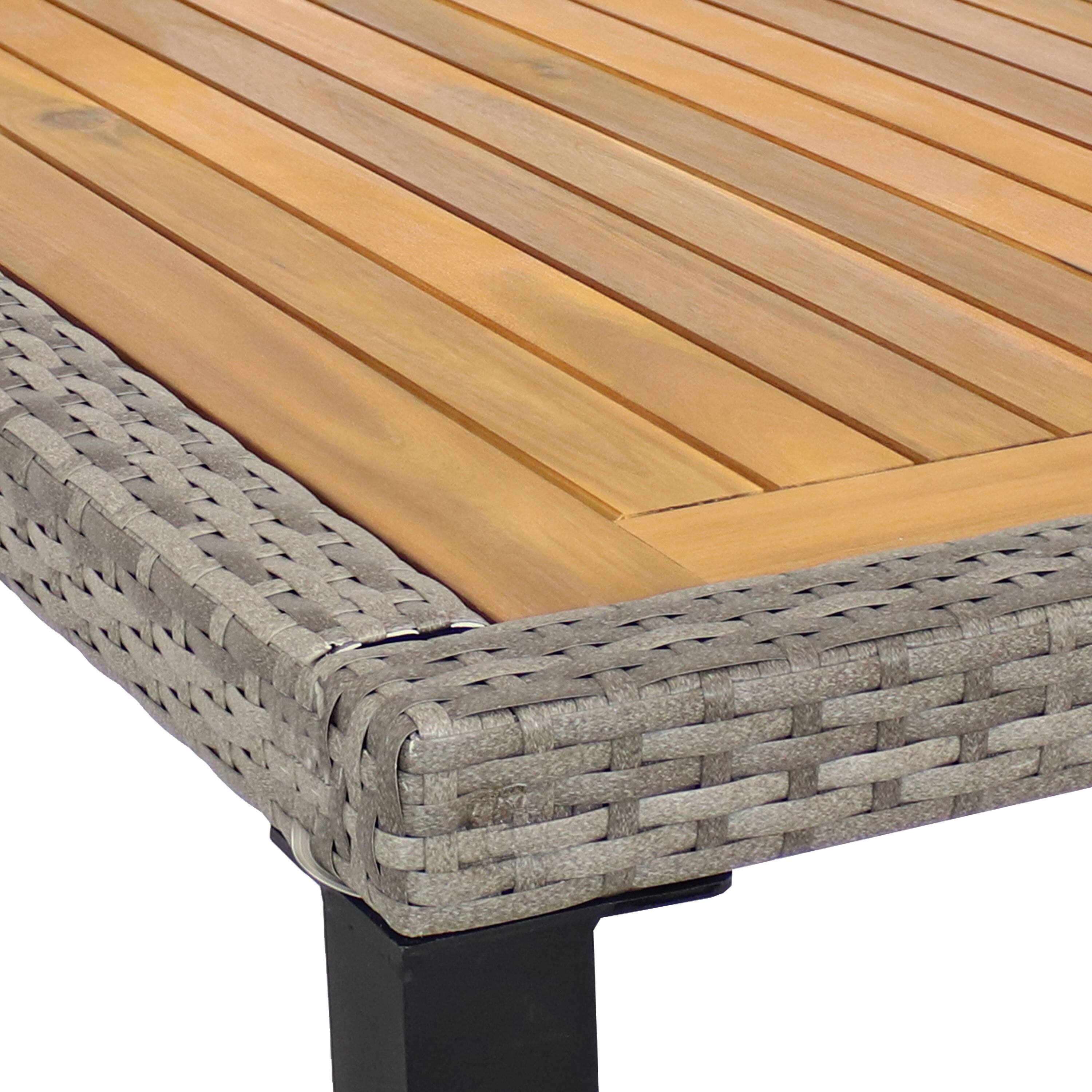 Alt View 5. Sunnydaze - Carlow Resin Wicker 7-Piece Patio Dining Set - Stone Gray.