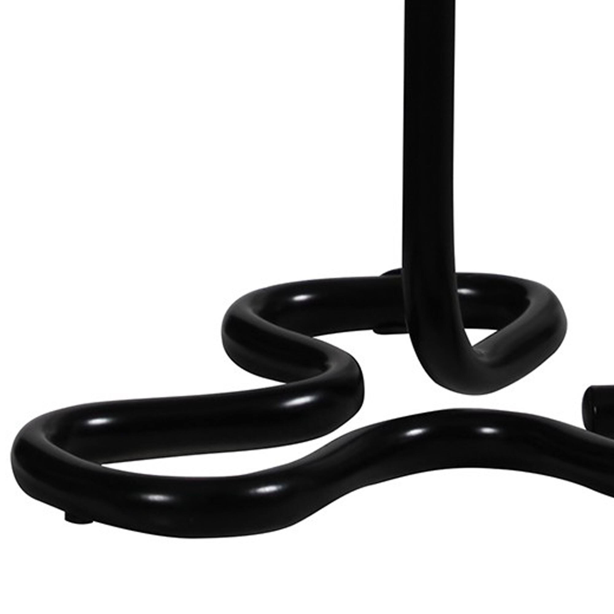 Angle. Manhattan Lane - Plastic Shade Metal Table Lamp with Open Clover Base - Black.