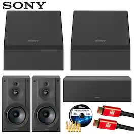 Sony - SS-CSEM2 Dolby Atmos Enabled Upfiring Height Speakers, Pair +Sound System Bundle
