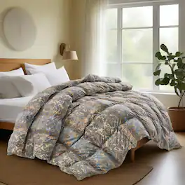 Peace Nest - All Season Paisley Floral Goose Feather Fiber Comforter Duvet Vintage Style, Full/Queen - Baroque Floral