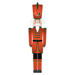 Fan Creations - Miami Hurricanes 46" Nutcracker Leaner - Multicolor
