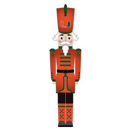Front. Fan Creations - Miami Hurricanes 46" Nutcracker Leaner - Multicolor.