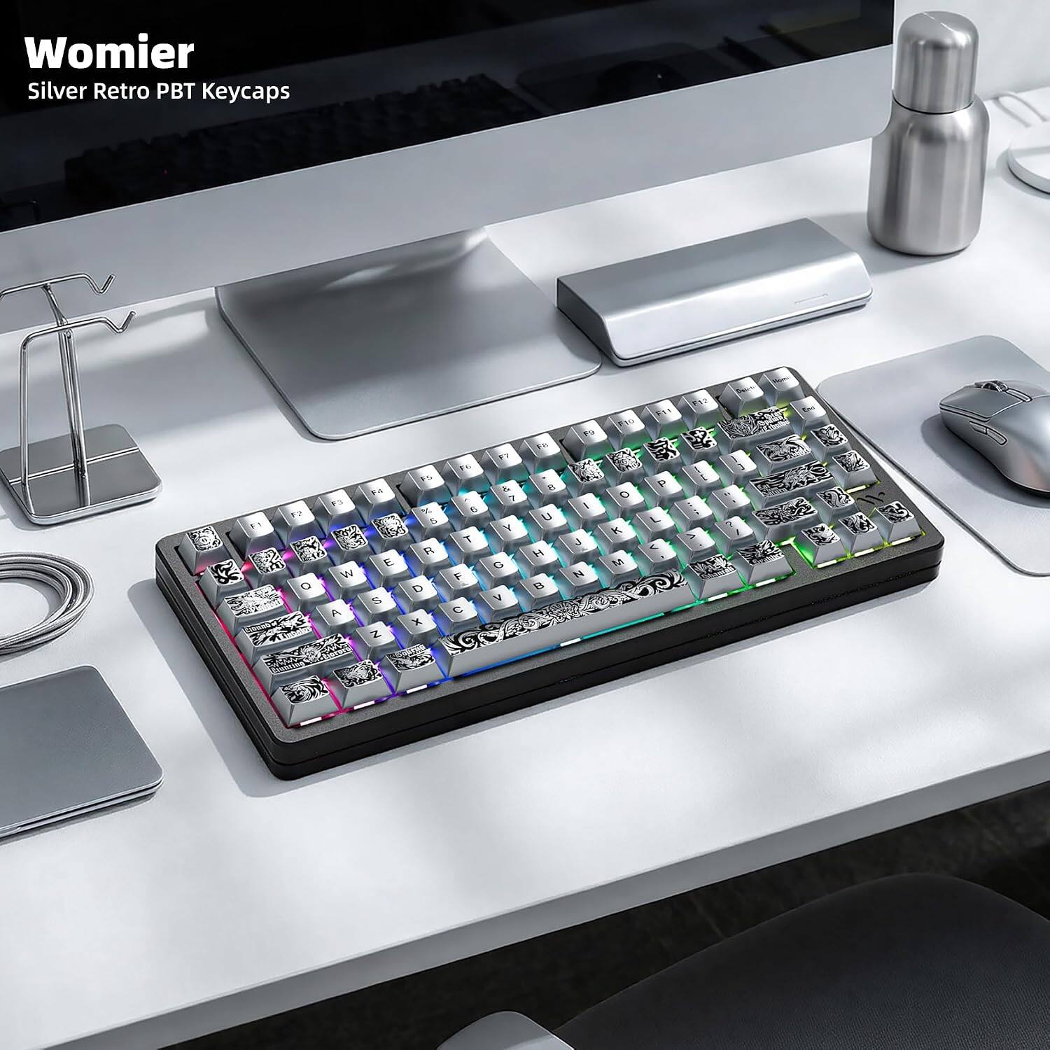 Womier Silver Retro PBT Keycaps

F1
12 O
F3 W A
M E S Z
15 X 5 R D X
F6 6 T F C
77 & 7 Y G V
ME B U H 
F9 I J 
7:10 O K M
 P L <
12 - >
Hoven Cuarb Colory ] ? 1
17