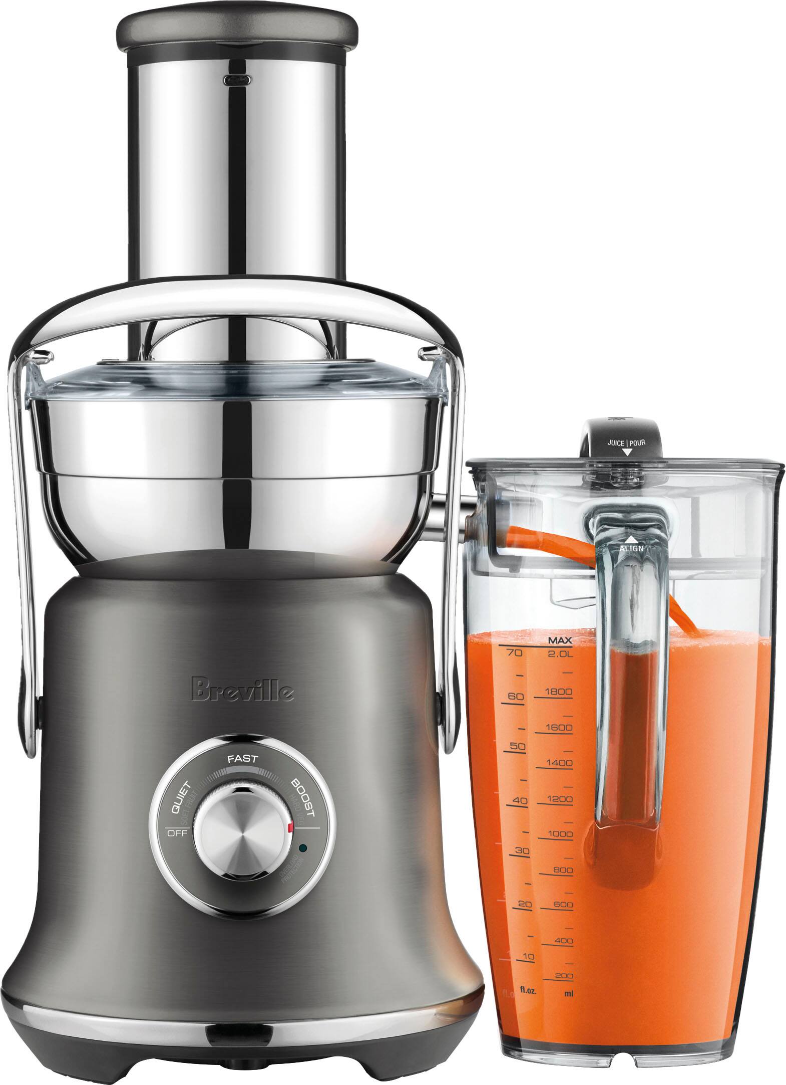 JUICE POUR ALIGN 70 MAX 2.0L  
Breville  
FAST BOOST 50 40 30 1400 1200 1000  
QUIET OFF  
1800  
1800  
HOJO 2 GOO  
A00  
10  
fl.oz. 100 ml