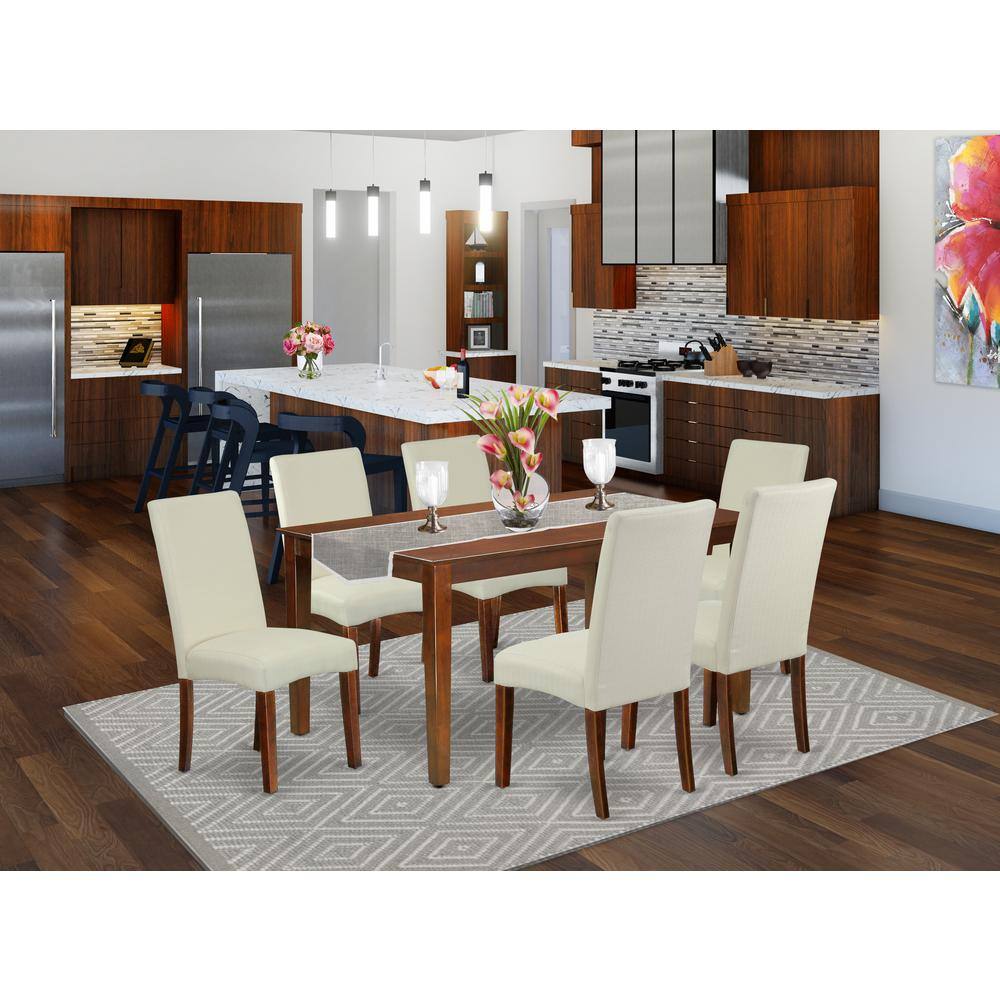 Left. East West Furniture - Dining Room Set Mahogany - Brown.