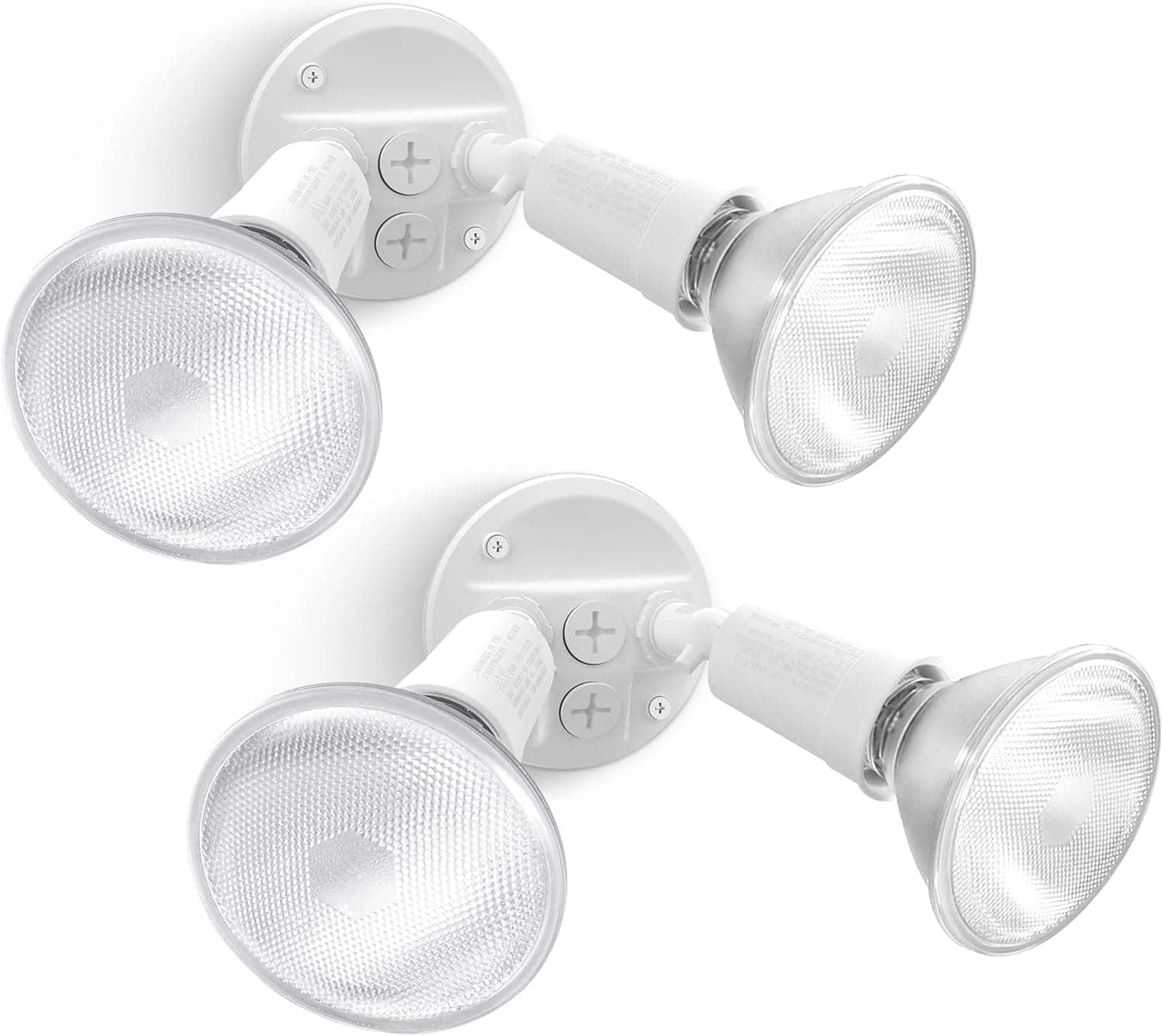 FINEAK - 2 Pack Switch Controlled 300W PAR38 Outdoor Flood Light Fixture (White)