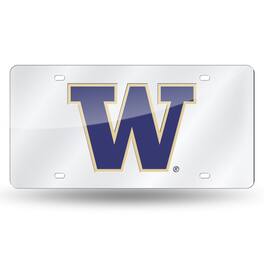 Rico Industries - Washington Huskies Mirrored Laser Cut License Plate Laser Tag - Multi