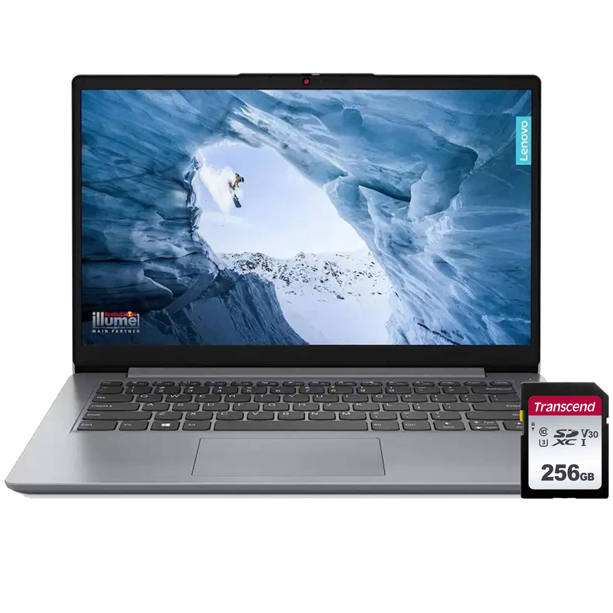 Lenovo - Ideapad 1 14" Laptop, 4GB Memory, 128GB eMMC (Cloud with 256GB Card - Gray