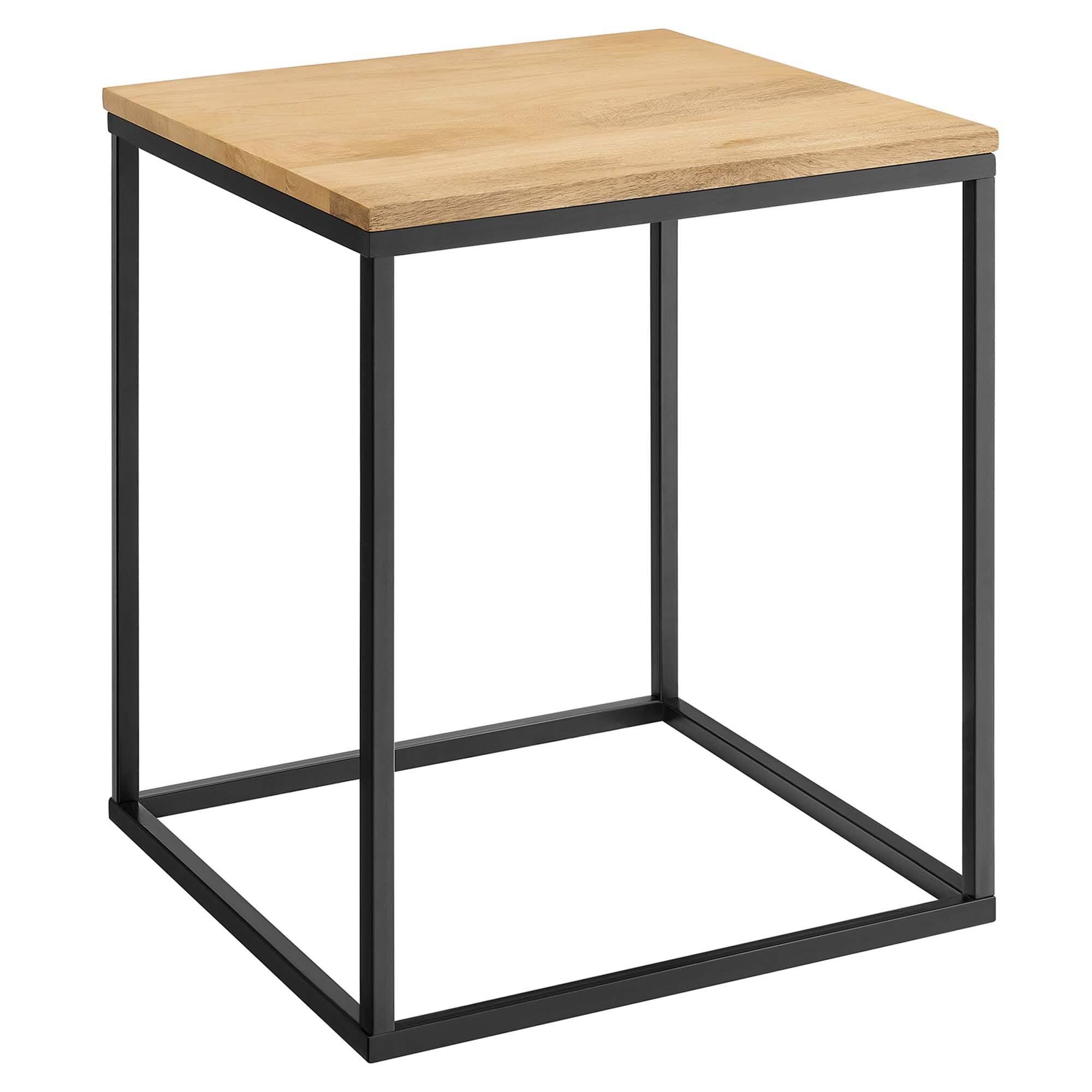Angle. Modway - Zora Square Wood and Metal Side Table by Modway - Oak.