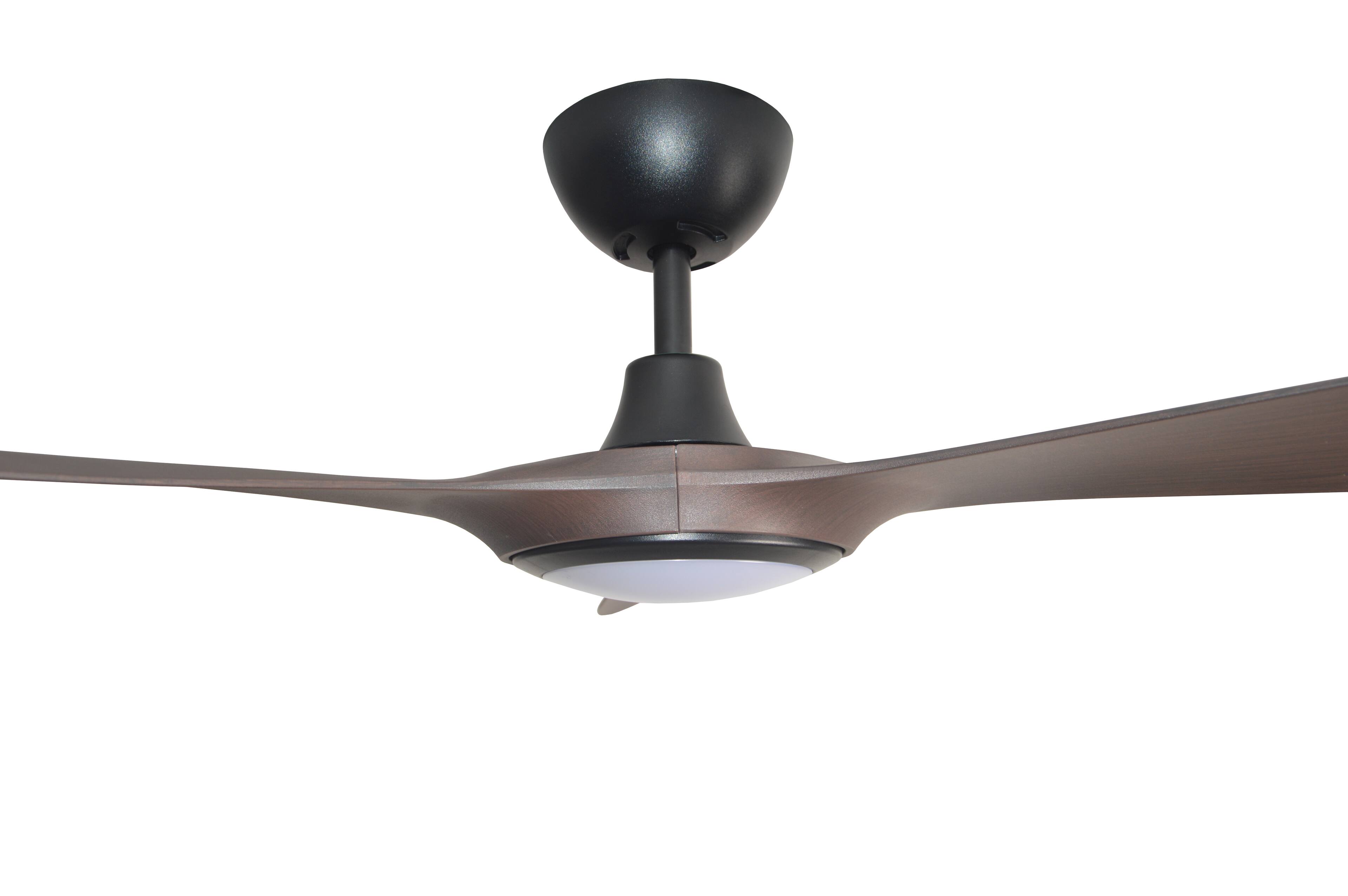 Alt View 6. ENLIGHT - 60" Smart Ceiling Fan, IP66 Outdoor/Coastal, CCT & Dimmable LED, Durable, Efficient + Quiet DC Motor, Matter, 3 Blades - Walnut Woodgrain.
