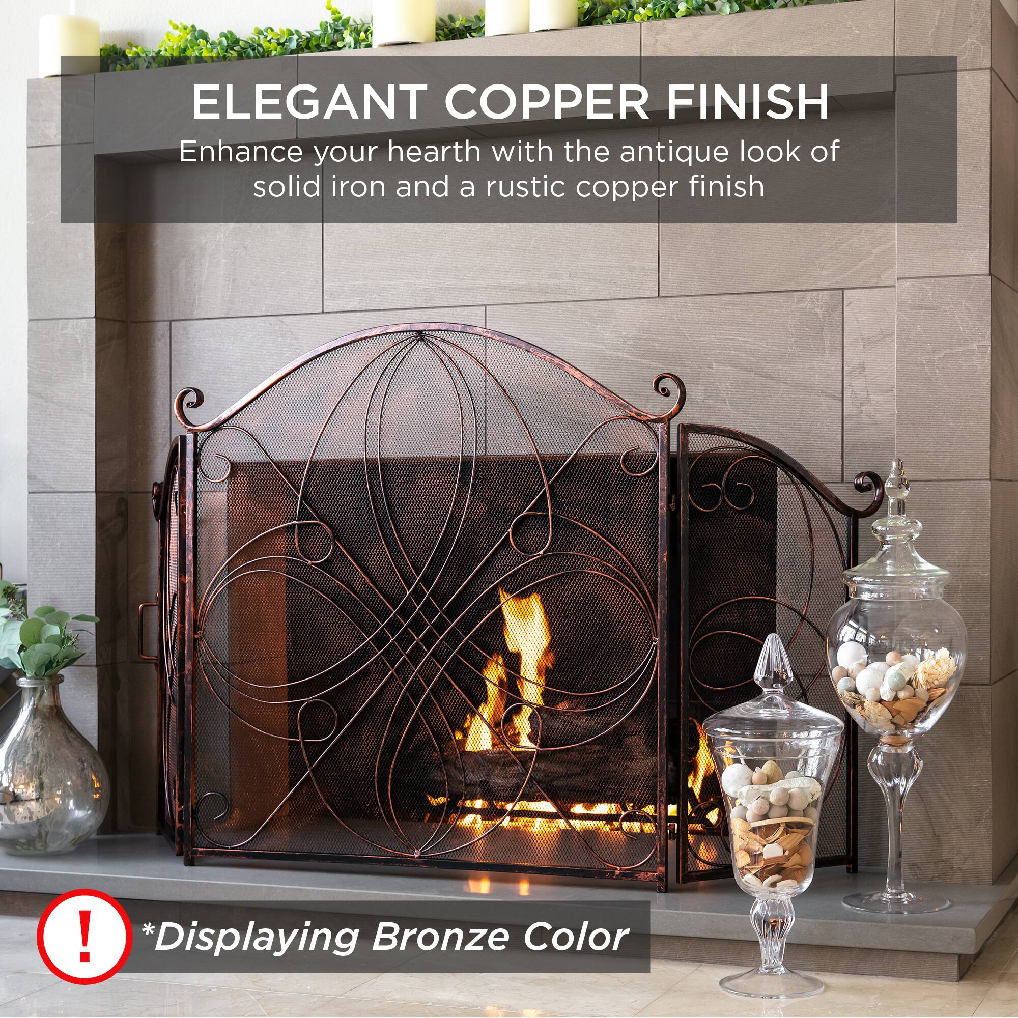 ELEGANT COPPER FINISH

Enhance your hearth with the antique look of solid iron and a rustic copper finish.

*Displaying Bronze Color