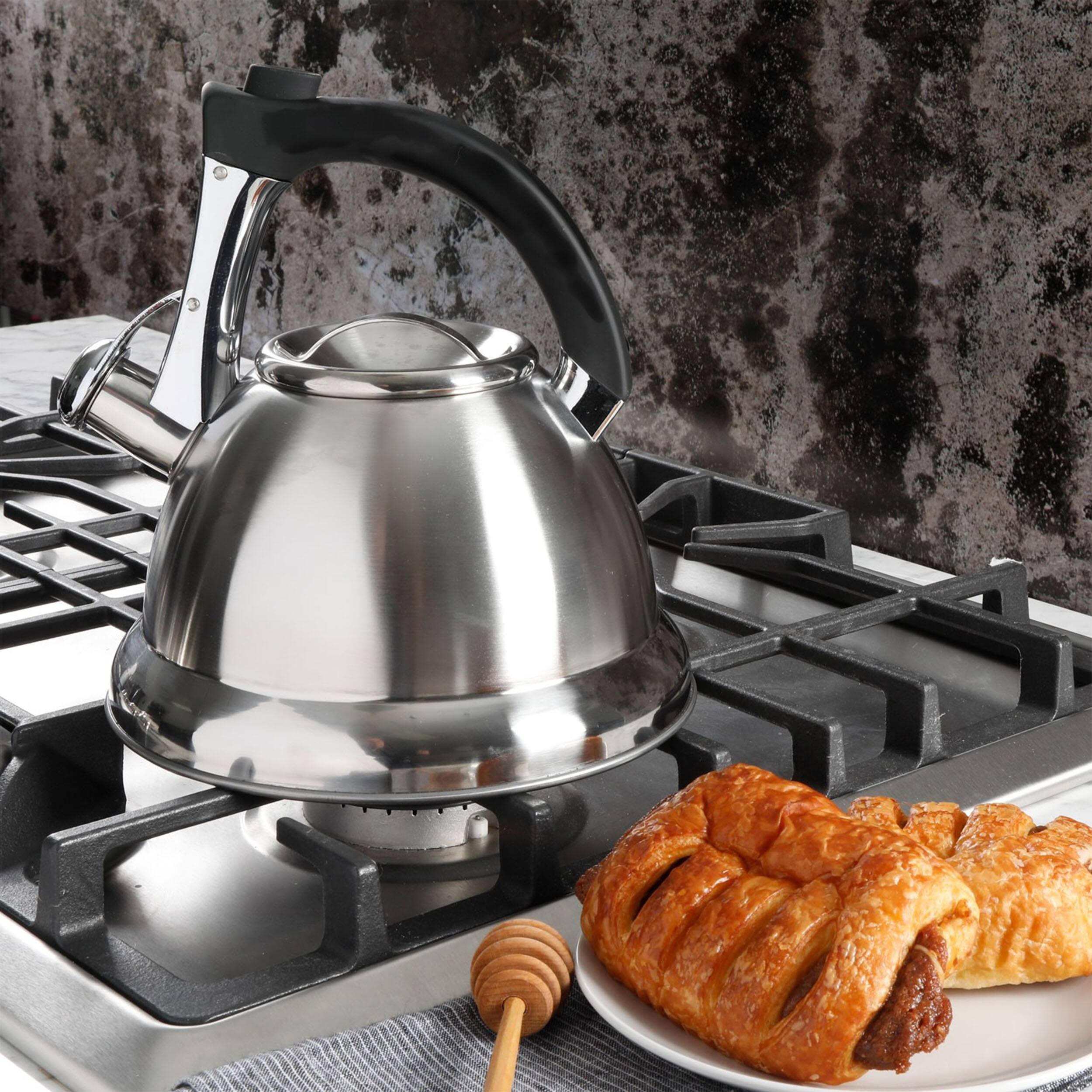 Alt View 4. Mr. Coffee - Mr Coffee Collinsbrook 2.4 Quart Stainless Steel Whistling Tea Kettle - Silver.